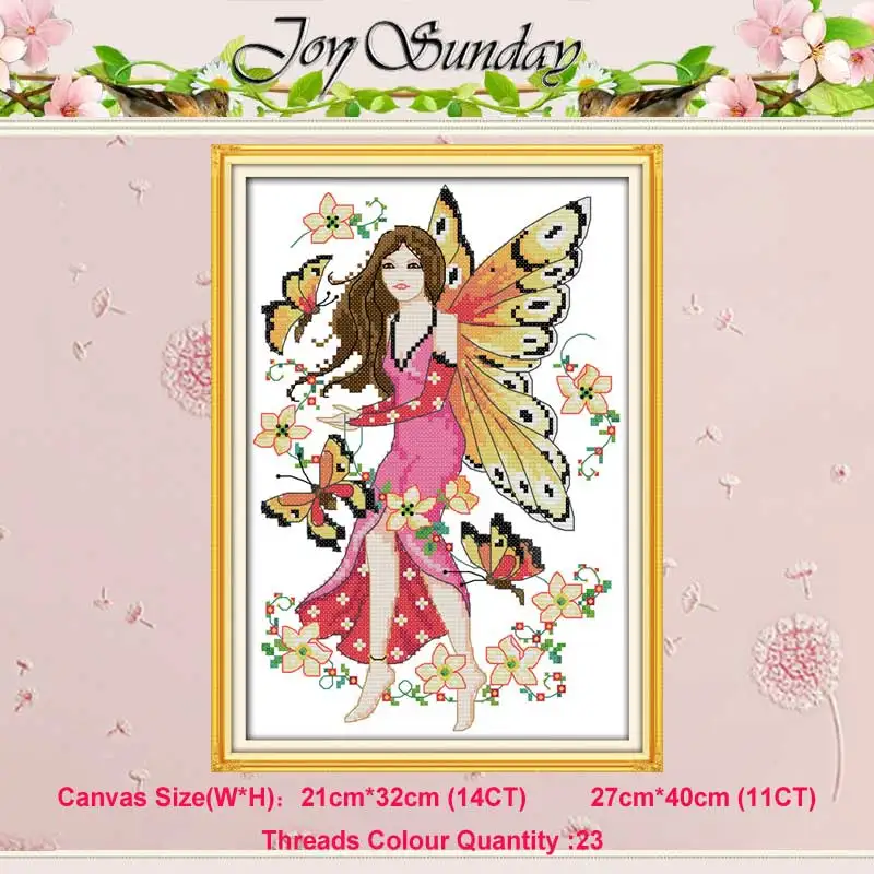 The butterfly fairy Бабочка Фея цветок фея Счетный 11CT 14CT Набор для вышивания крестиком DIY DMC Китайский Набор для вышивания крестиком вышивка рукоделие домашний декор - Цвет: The butterfly fairy