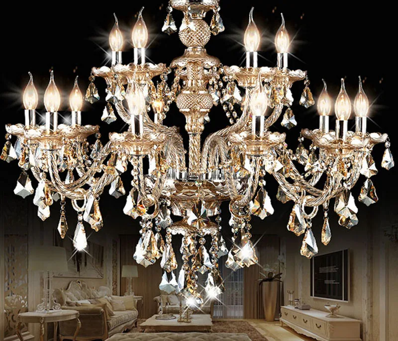 Европейская хрустальная люстра для гостиной ресторана свеча хрустальный свет