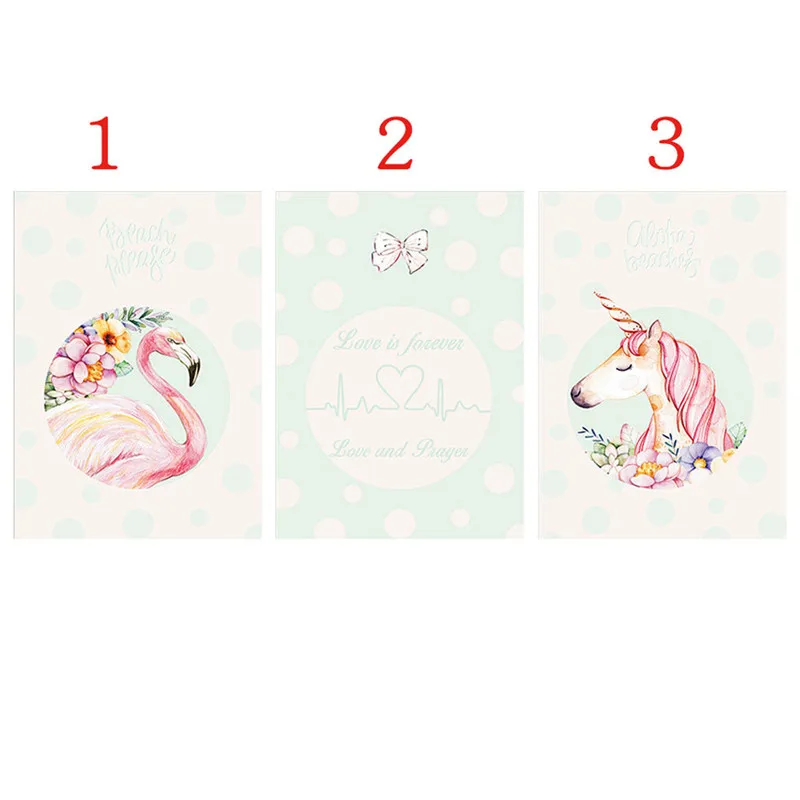 Настенная Картина на холсте с розовым фламинго единорогом скандинавские постеры