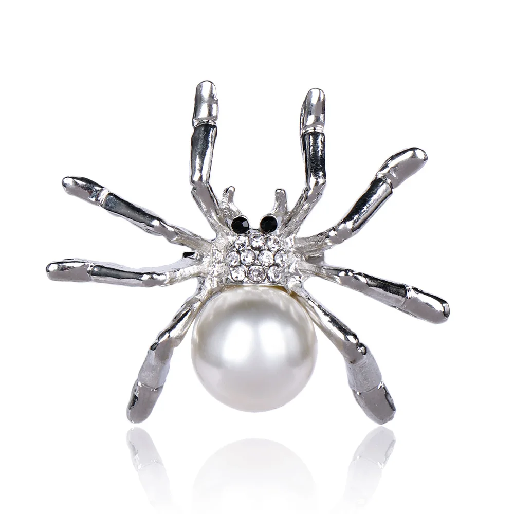 Высококачественная Милая брошь в виде животного паука из искусственного