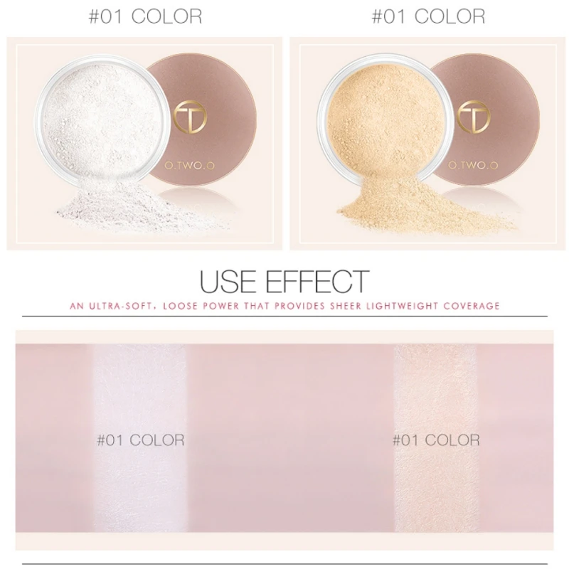 O. TWO. O матовая рассыпчатая пудра для лица beauty Makeup водостойкая Косметическая спонж