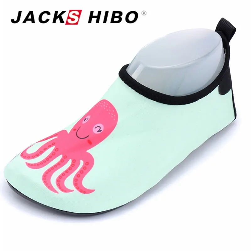 Octopus JACKSHIBO/Детская водонепроницаемая обувь; пляжная детская обувь для бассейна; Милая водонепроницаемая обувь на плоской подошве; плавательная обувь для младенцев; Тапочки - Цвет: Octopus