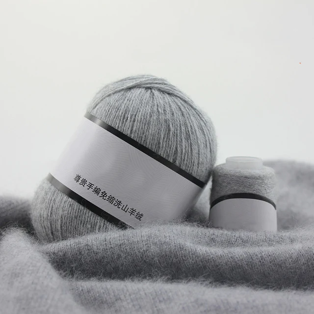 104 light gray 6*(50+ 20) г камвольный шерстяной пряжа для ручного вязания, кардиган, шапка, свитер, кашемировая пряжа, ручная работа, вязание крючком, нить, швейная поставка - Цвет: 104 light gray