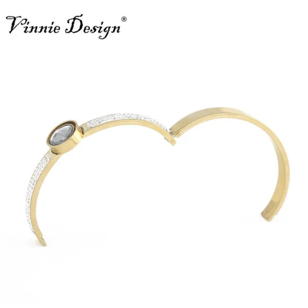 Браслет Vinnie из нержавеющей стали с роскошными кристаллами 12 мм|steel bangle|stainless steel