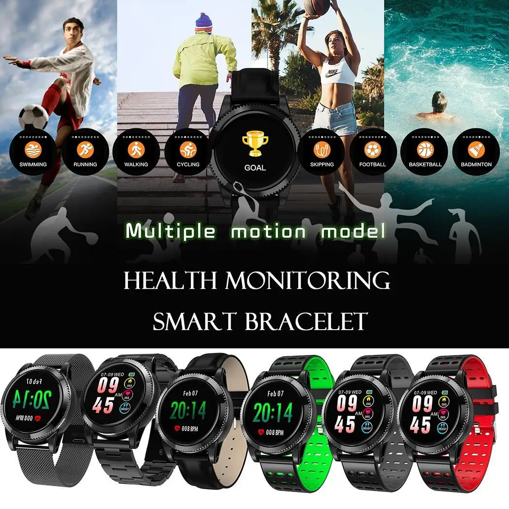 Bluetooth Sports Smart Watch Band Casual Heart Rate Monitor Android IOS About 2hours Fitness Tracker | Электроника