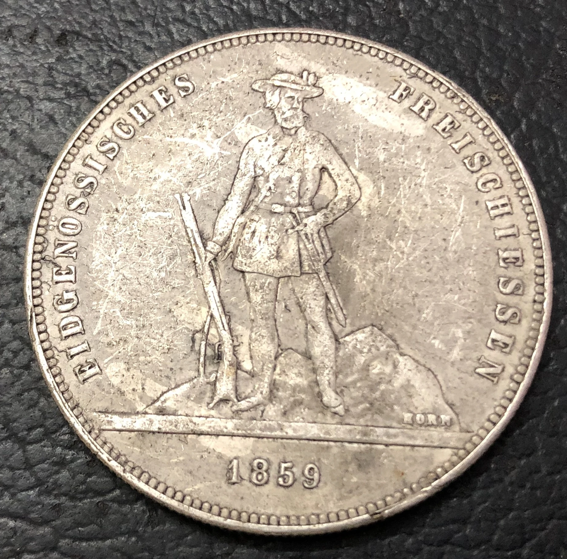1859 г. Швейцария 5 франкена фестиваль съемки Посеребренная монета копия | Дом и сад