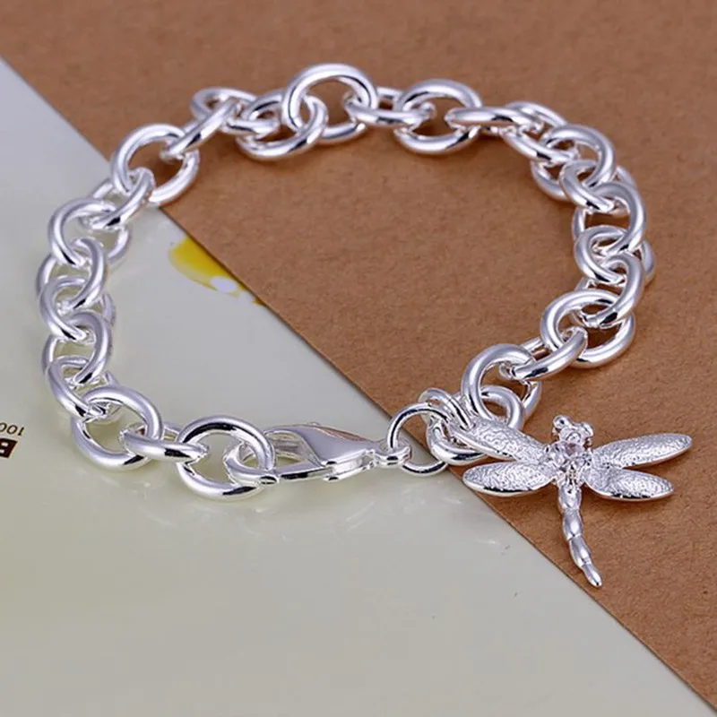 Браслет из серебра 925 пробы с стрекозой MHXEEHNB|silver bracelet|silver fashion braceletbracelet |