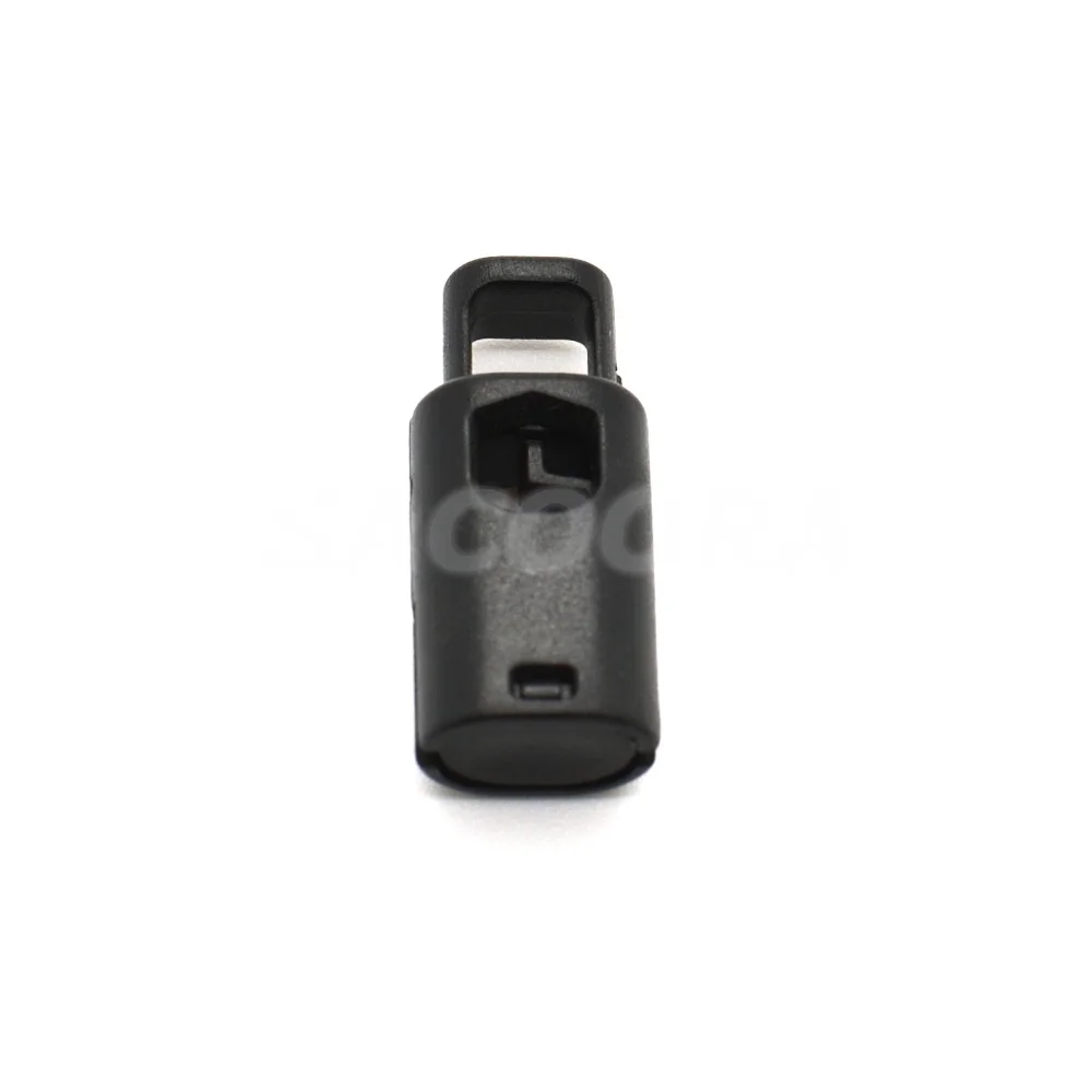 

500pcs/pack Cord Lock Stopper Cylinder Barrel Plastic Toggle Clip For Garment Accessories Black