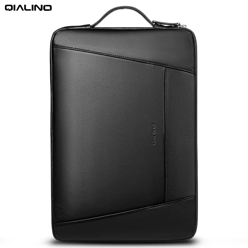 Портфель QIALINO из натуральной кожи для ноутбука тонкий гладкий чехол 13 дюймов
