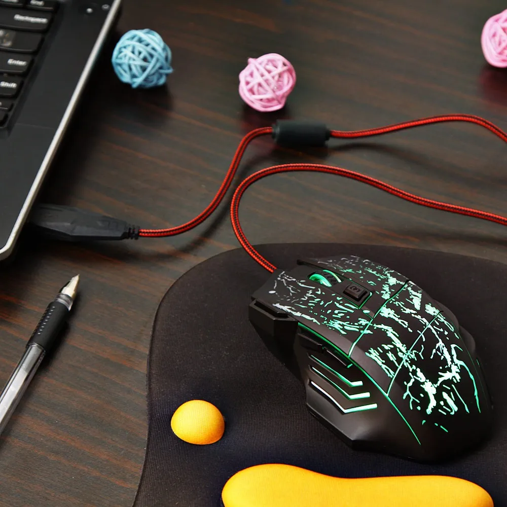 5500 точек/дюйм 7 кнопок видов цветов Светодиодная подсветка оптическая USB