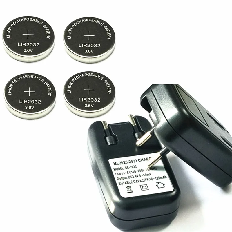 Зарядное устройство 1 шт. 4 LIR2032 LIR2025 ML2032 ML2025 зарядное для монет CR2032 европейская