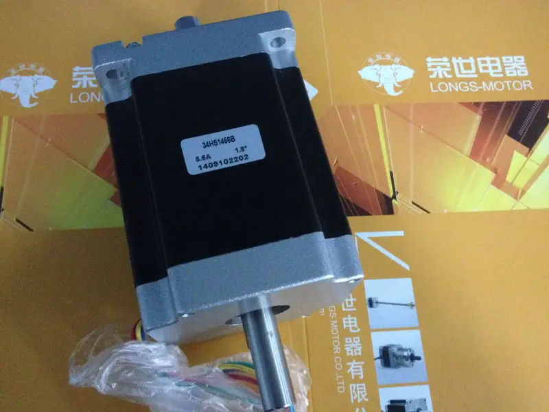 

EU free ship[3-8days ship] 3PCS Nema 34 stepper/ stepping motor 116mm 1232oz.in 34HS1456B 5.6A 4 leads Dual Shaft CNC machine CE