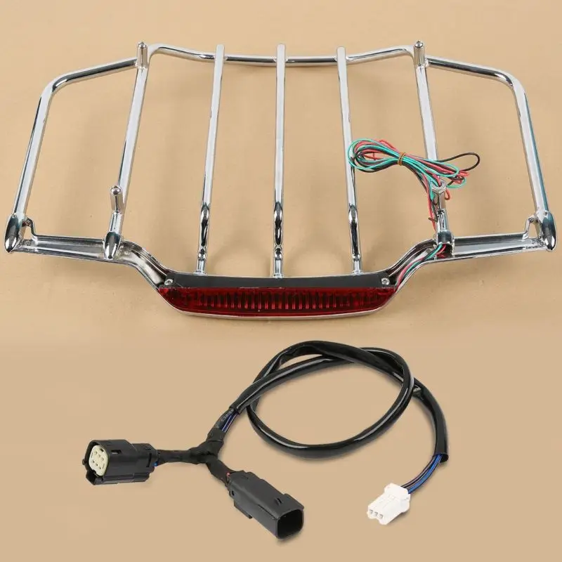 Багажная стойка для мотоцикла Chrome Tour Pack Top со светодиодный светильник кой Harley Touring