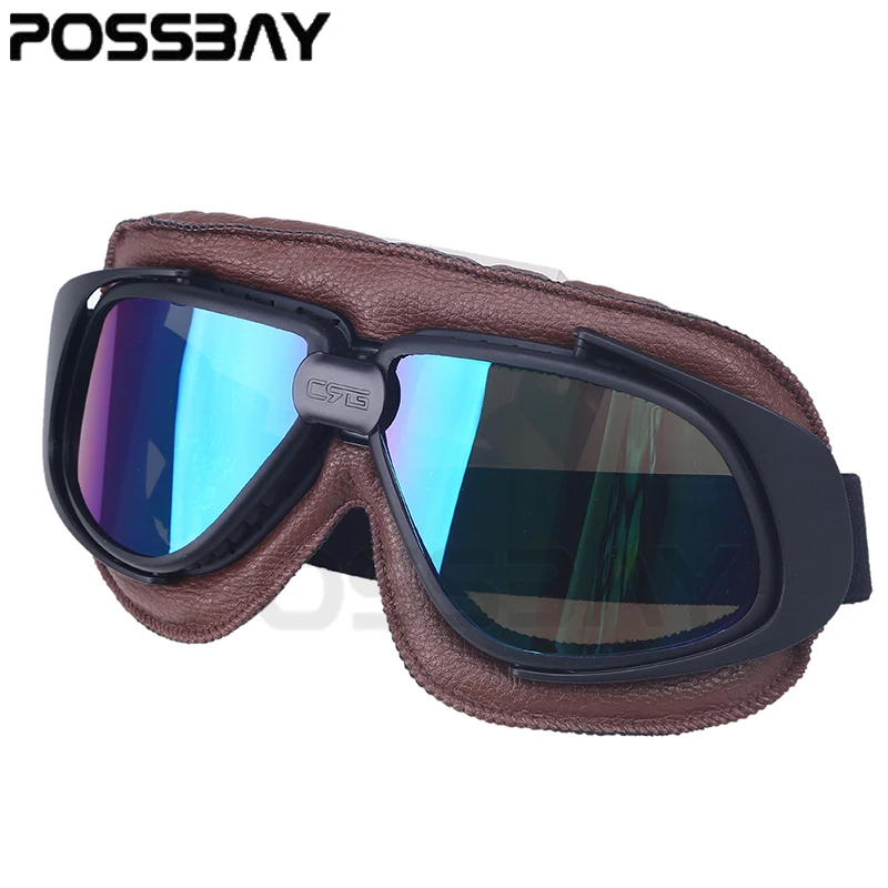 Posbay искусственная кожа внедорожные Гонки велосипедные мотоциклетные очки ретро