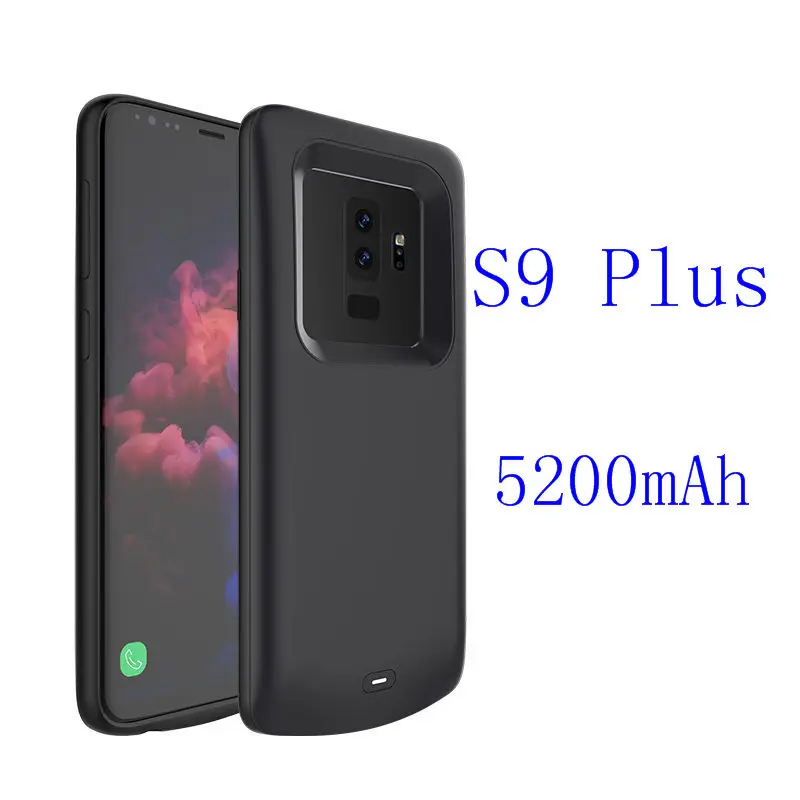 Силиконовый противоударный Батарея зарядный чехол для samsung Galaxy S9 S8 Plus Note 9 Note 8 Батарея Зарядное устройство Чехол Пакет Мощность банк чехол - Цвет: S9 Plus-Black