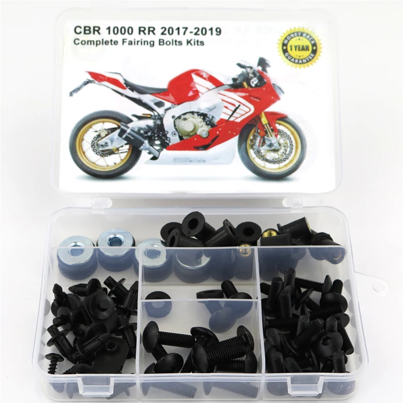 Black Для Honda CBR1000RR CBR 1000RR мотоцикл Полный Обтекатель Болты Комплект стали OEM Стиль Зажимы гайки - Цвет: Black