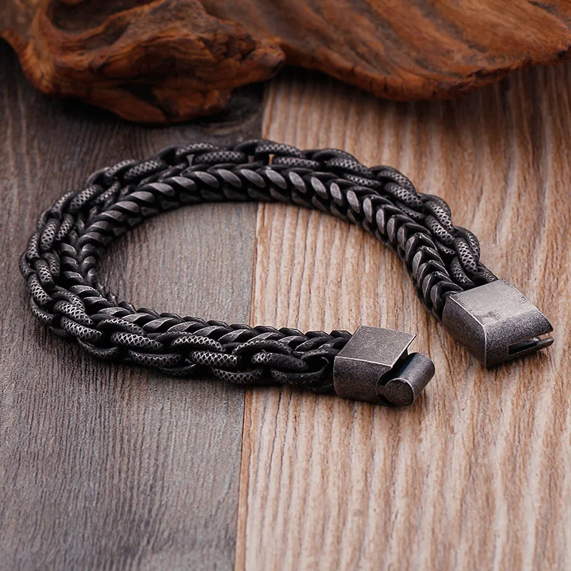 10 Inches Heavy Chain Link Stainless Steel Men's Bracelet For Men Mens Bracelets &amp Bangles 2018 Biker Jewelry Male Punk | Украшения