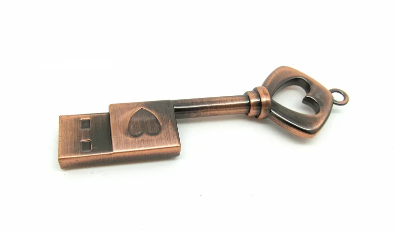 Металлический USB флеш накопитель в форме сердца u диск медный love key 4 ГБ 8 16 32 ручка