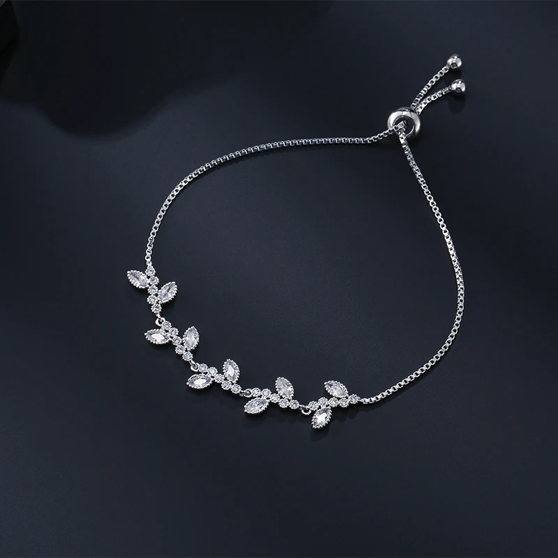 UILZ Новый трендовый лист форма кубический циркон женские ювелирные изделия