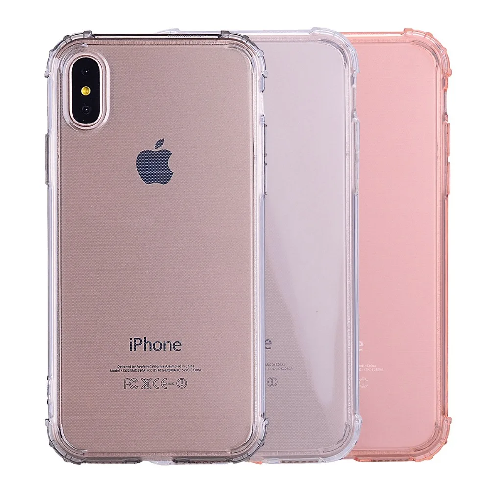New Arrival 4 Corners Air Bag Protection Shockproof Transparent Soft TPU Silicone Case For iPhone X i5 i6 i7 i8 Plus Back Cover | Мобильные