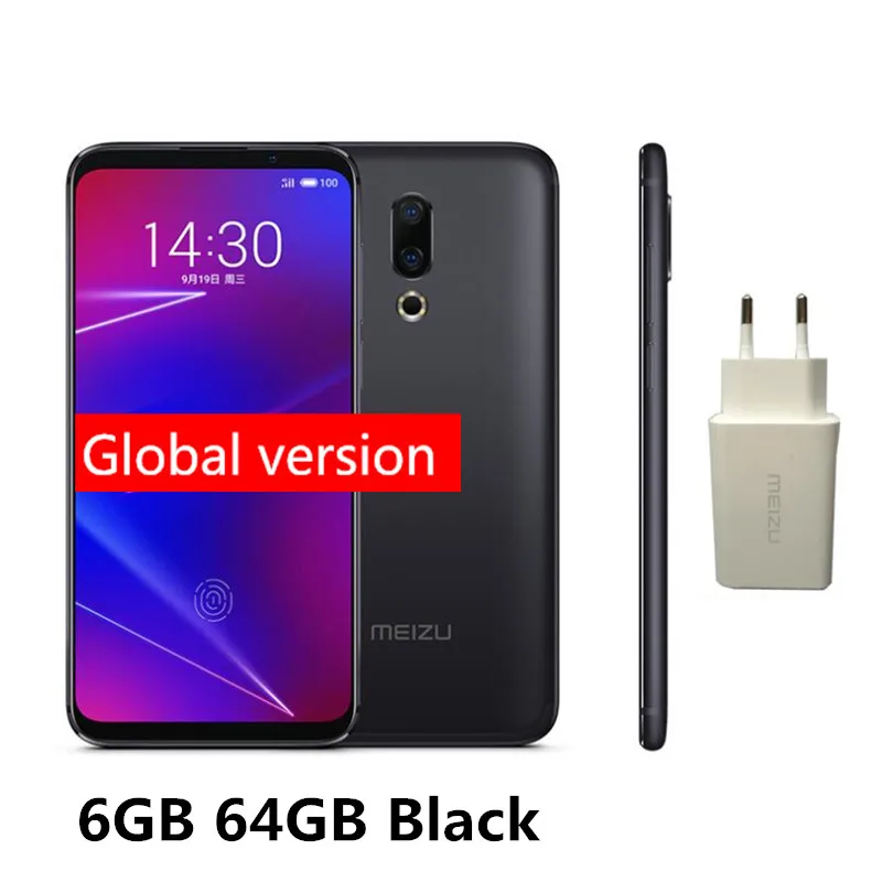 Black Глобальная версия Meizu 16, 16X6 Гб ОЗУ, 64 Гб ПЗУ, отпечаток пальца ID, Восьмиядерный процессор Snapdragon 710, 6,0 дюйма, экран 2160x1080 P, мобильный телефон - Цвет: Black