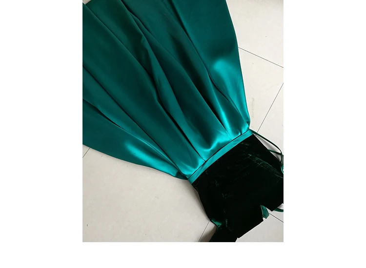 Robe de soriee Зеленое Длинное Вечернее Платье макси с открытыми плечами, бархатный топ, атласное вечернее платье, элегантное платье на шнуровке сзади Vestidos