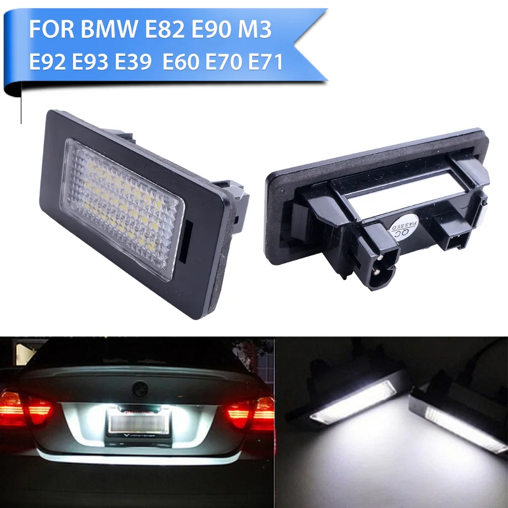 

2X24 светодиодные фонари для номерного знака для BMW E90 M3 E92 E70 E39 F30 E60 E61 E39 E82 F20 E70 E93 6000K