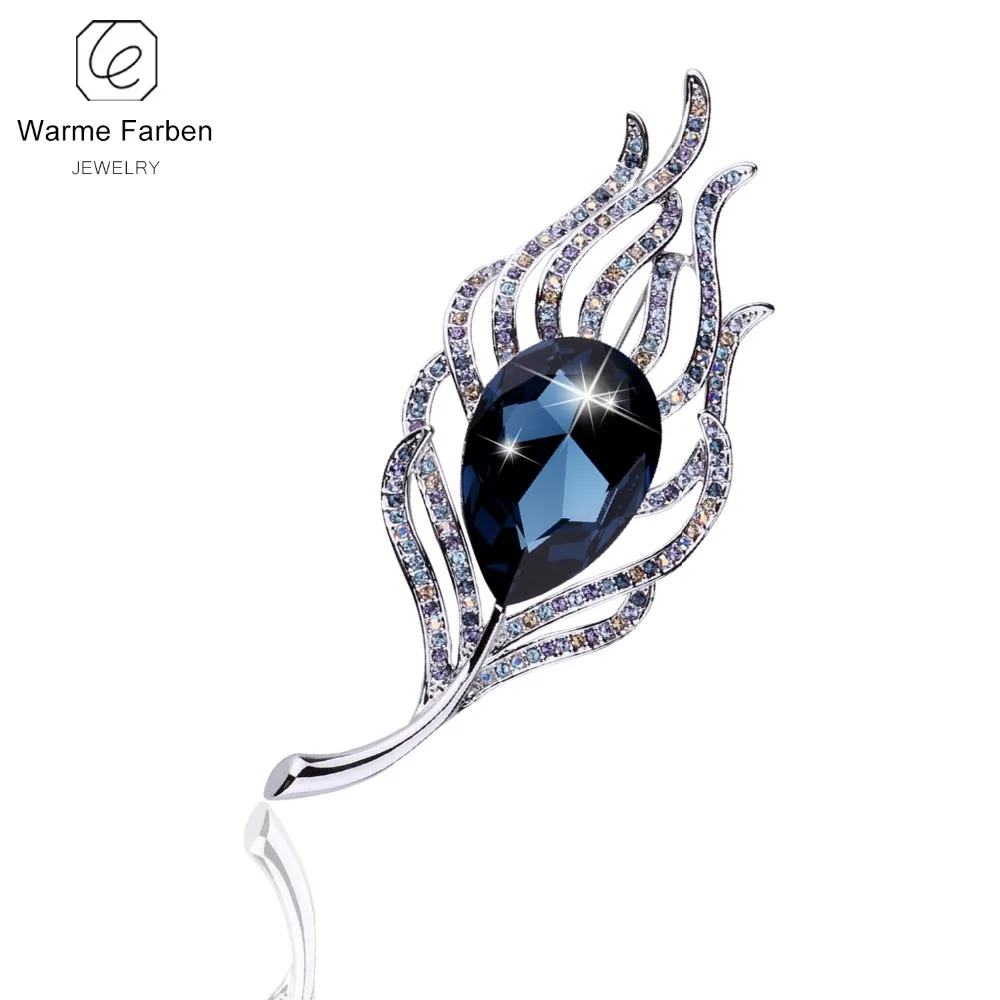 Женские броши в форме цветка украшенные кристаллами Swarovski большие на свадьбу