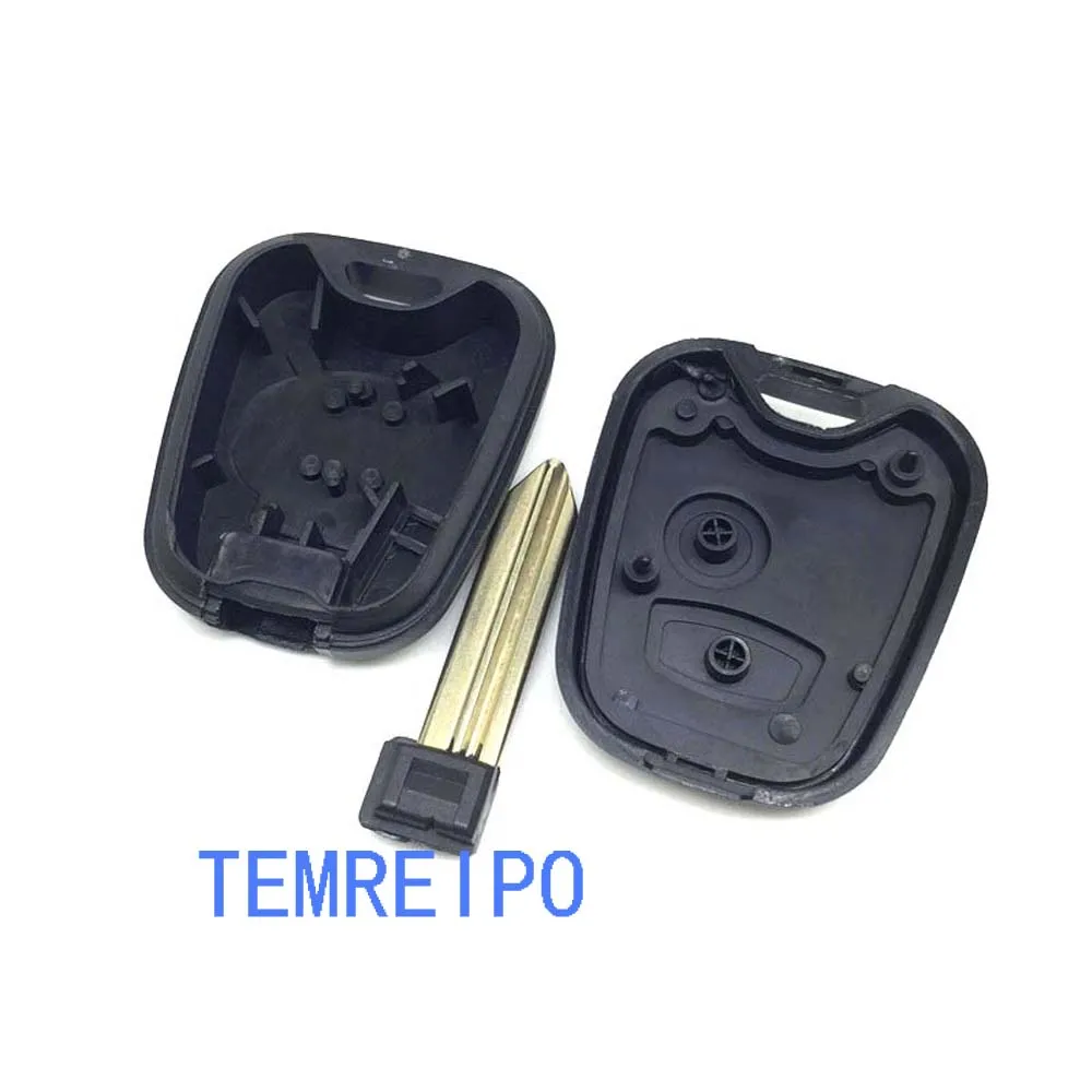 10pcs/lot 2 Button Remote Key Shell Cover fit for peu-geot Fob Case uncut blade auto parts | Автомобили и мотоциклы