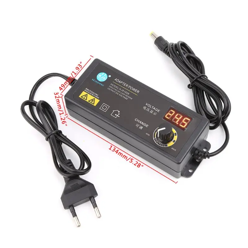 Регулируемый адаптер питания с экраном дисплея AC100V 240V DC3.8V 37V штепсельной вилкой