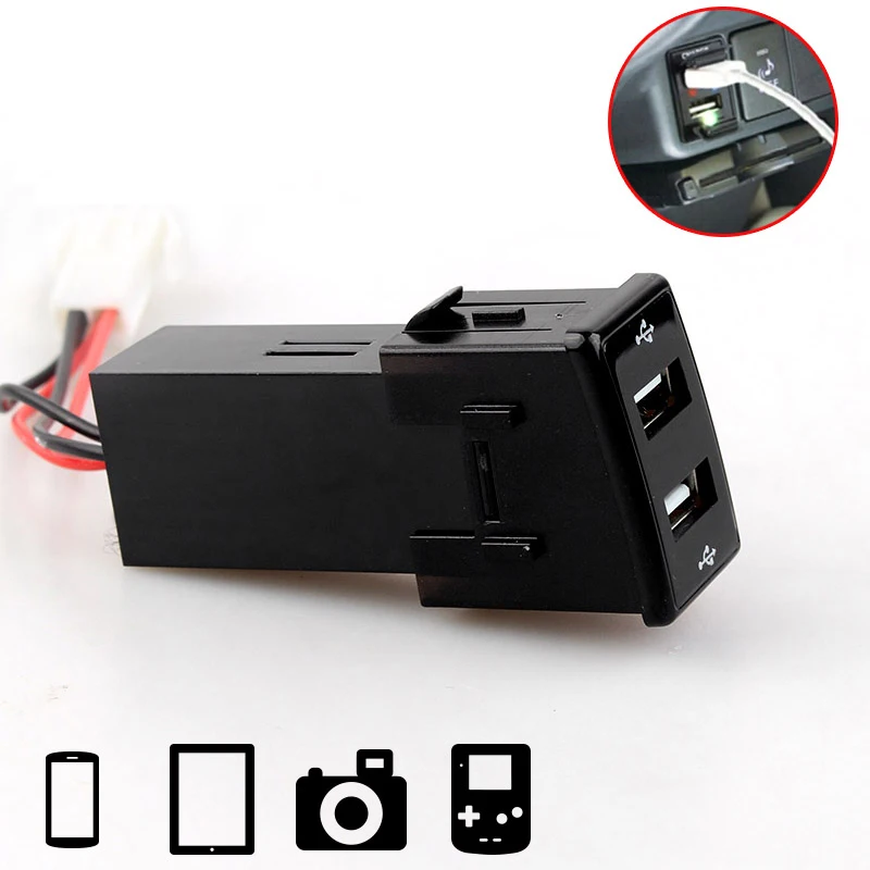 Аксессуары для модификации автомобиля 2USB 2 4 А автомобильное зарядное устройство