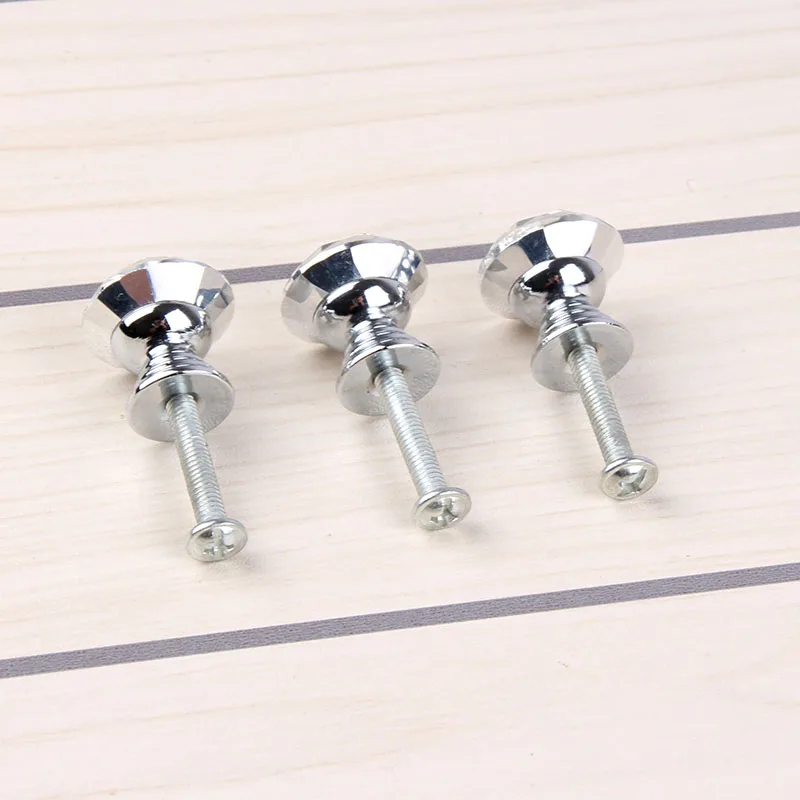 10 шт./упак. 20 мм стеклянные ручки для шкафов и выдвижных ручек в форме бриллианта