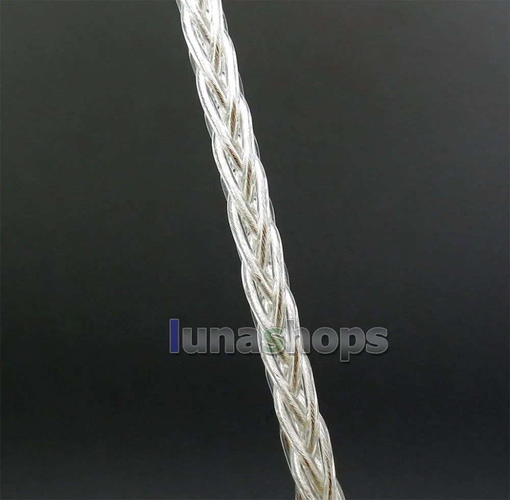 LN006246 1m 8 cores 10*0.1mm 99.99% Pure Silver Earphone DIY Custom Cable(Not Telf) Single Diameter OD:1.1mm