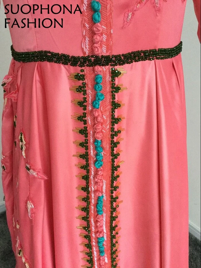 Vestido de festa V образным вырезом с длинным рукавом вечернее платье 2019 вышивка длинный