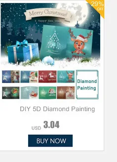 DIY 5D бриллиантовый рисунок Рождество поздравительная открытка подарок Diy Полная квадратная круглая алмазная живопись Вышивка Рождественская поздравительная открытка