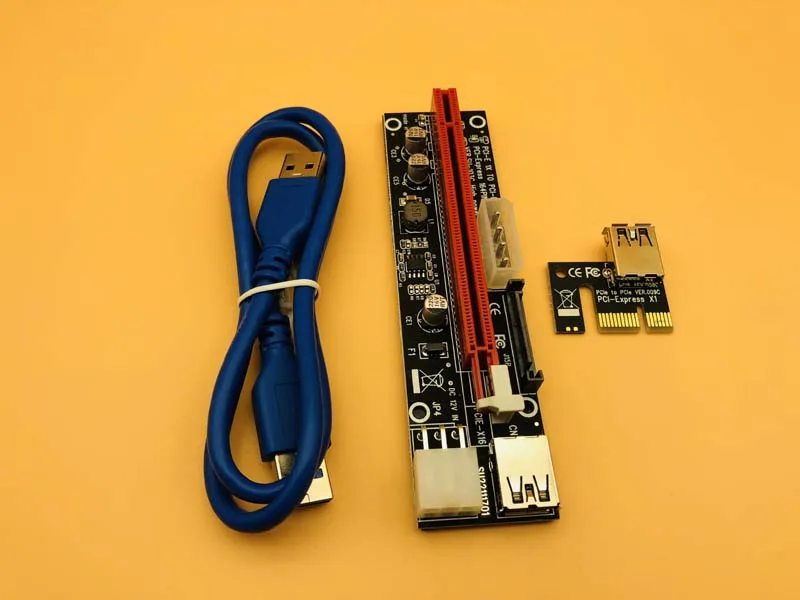12 шт. 3 в 1 4pin 6pin SATA PCI E Экспресс 1x 4x 8x 16x удлинитель USB 0 черный Райзер адаптер карта
