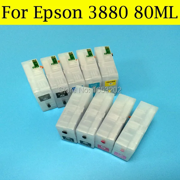 1 комплект пустой Заправляемый картридж для чернил T5801 T580 580 принтера Epson pro 3880 3880XL