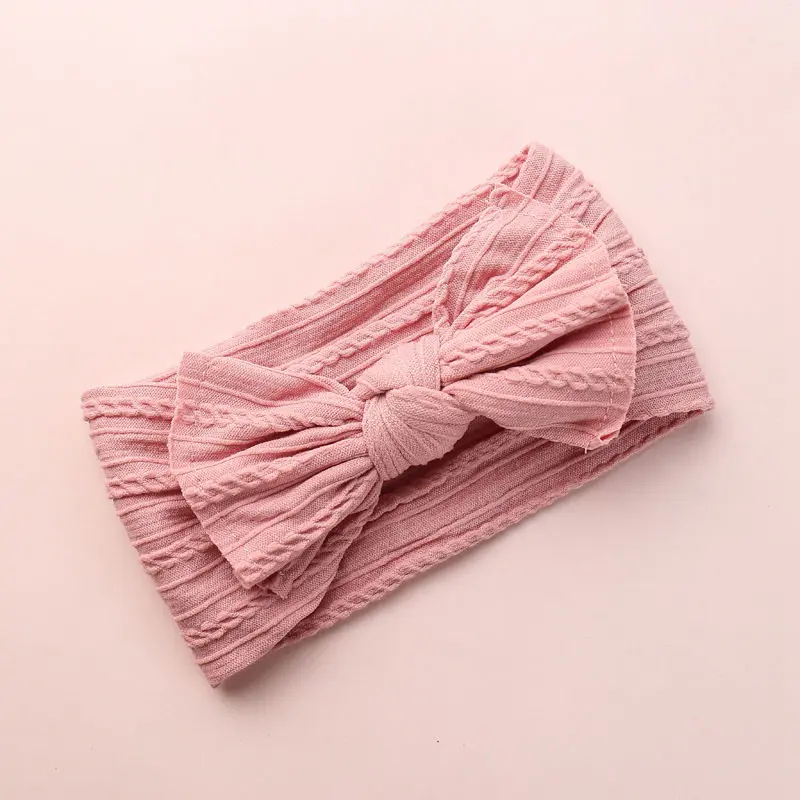 Вязаная нейлоновая повязка на голову с бантом один размер подходит для всех