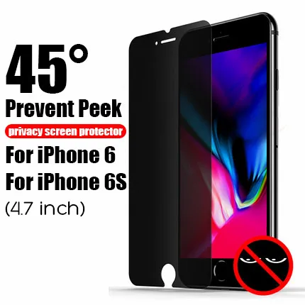 For iPhone 6 6s Антишпионское закаленное стекло для iPhone 6, 6 S, 7, 8 Plus, X, Защитная пленка для экрана, Защитное стекло для iPhone XS MAX, XR, конфиденциальность - Цвет: For iPhone 6 6s