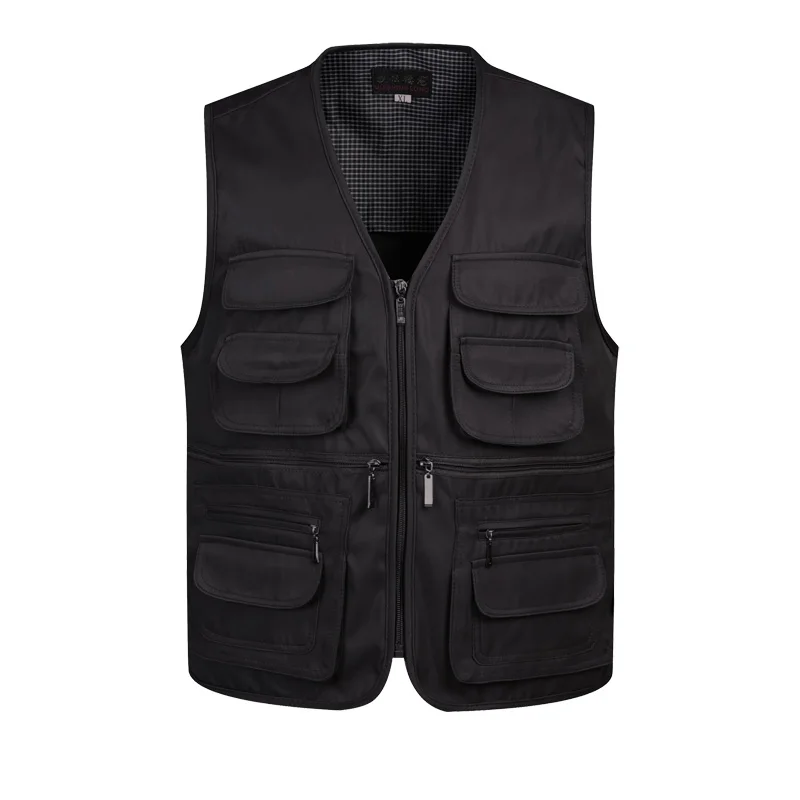 Black Vest Классический мужской жилет с множеством карманов для лета, мужской повседневный сетчатый жилет без рукавов для работы фотографа, мужская куртка с несколькими карманами - Цвет: Black Vest