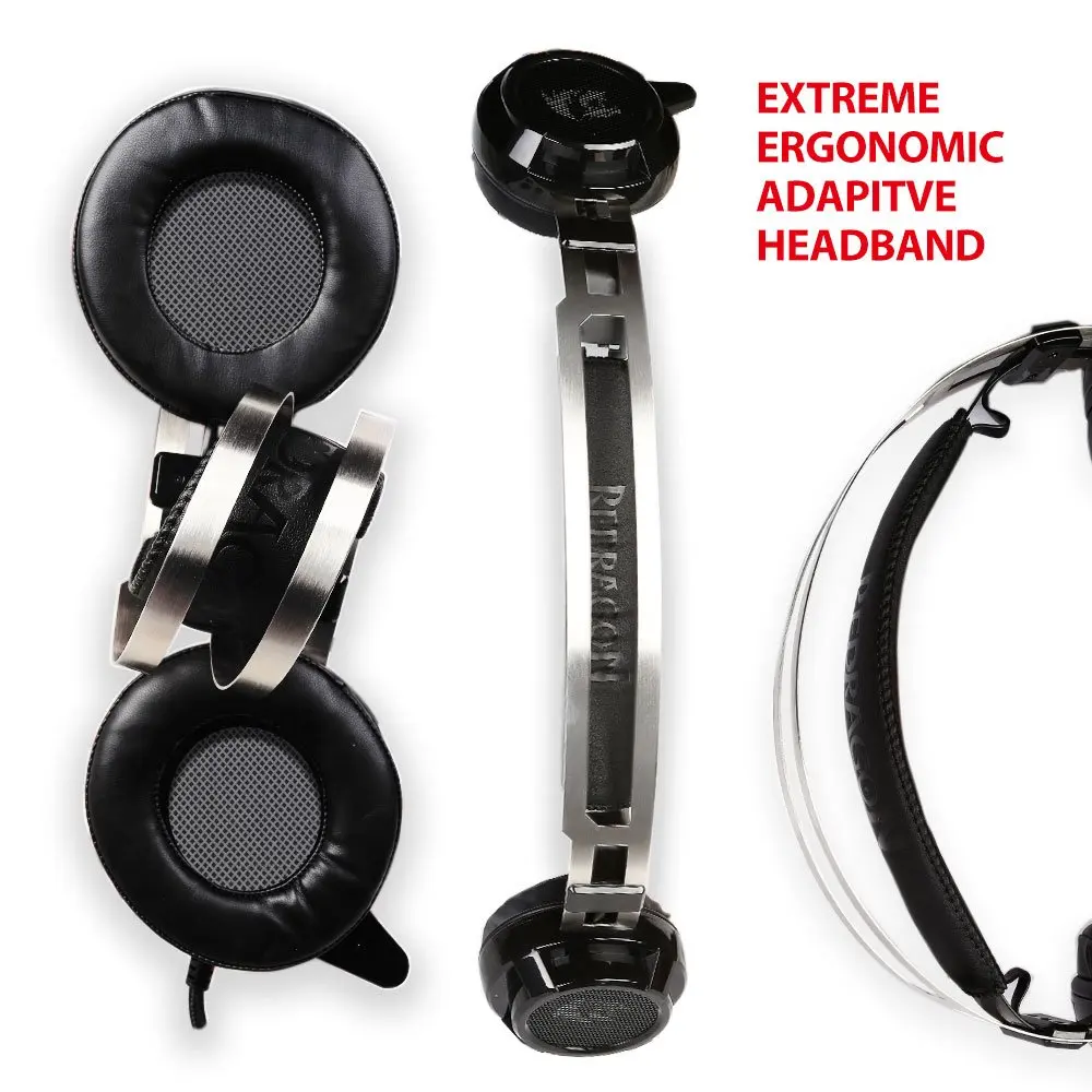 

Redragon 7.1 Channel Surround Stereo Gaming Headset Over Ear Headphones with Mic Individual Vibration Noise Canceling LED Light