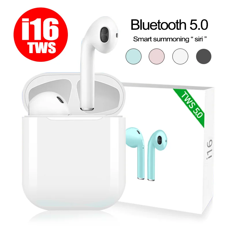 I16 наушники-вкладыши TWS беспроводные наушники bluetooth наушники-капельки дляимузыка Спорт bluetooth гарнитура для iphone Android телефон наушники для телефона Xiaomi pk i10 i12 i13