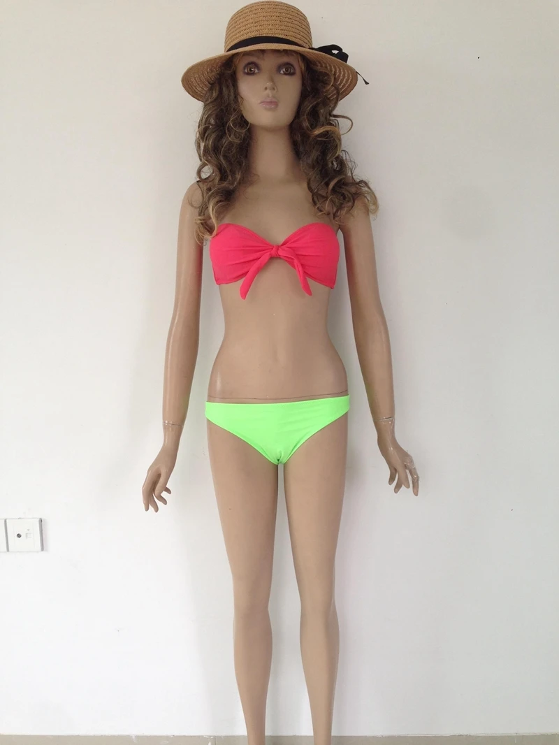 Lady's Gift Free Shipping Hot Sale Sexy Strapless Swimwear Women Form-flattering Bikini Padded Set 2 Colors 6H4346 S M L |