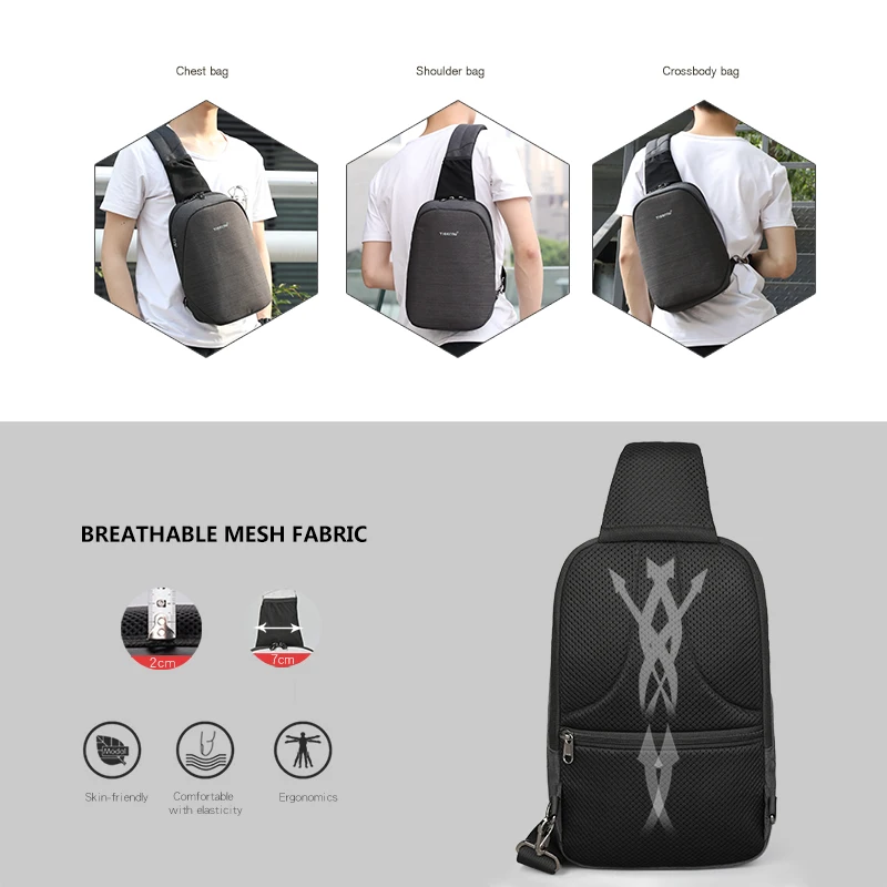 Сумка Tigernu слинг Мужчины Брызгозащитная сумка Messenger Crossbody Подходит для 9 7 дюймов