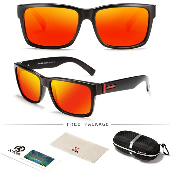 C11 Black Frame Red KDEAM, квадратные, поляризационные солнцезащитные очки, мужские, модные, для вождения, солнцезащитные очки, спортивный стиль, очки, ультралегкие, оправа, мужские, Gafas RX119 - Цвет линз: C11 Black Frame Red