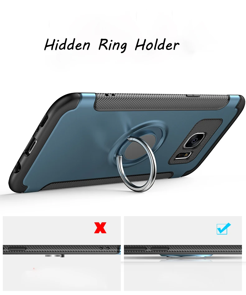 Роскошные Чехлы с магнитным кольцом-держателем для телефонов Samsung Galaxy S10 S10e S9 S8 Plus