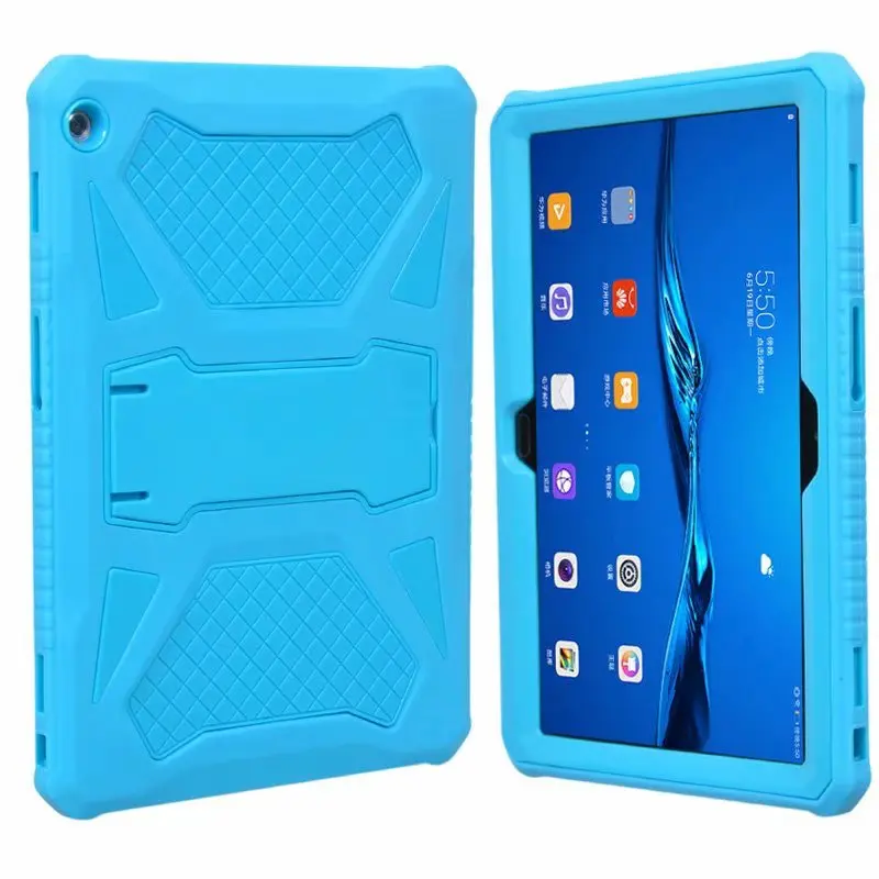 Кремния дети Безопасный стенд Броня чехол для huawei MediaPad M5 Lite 10/C5 10 BAH2-W19 BAH2-L09 BAH2-W09 10," Tablet Cover+ ручка