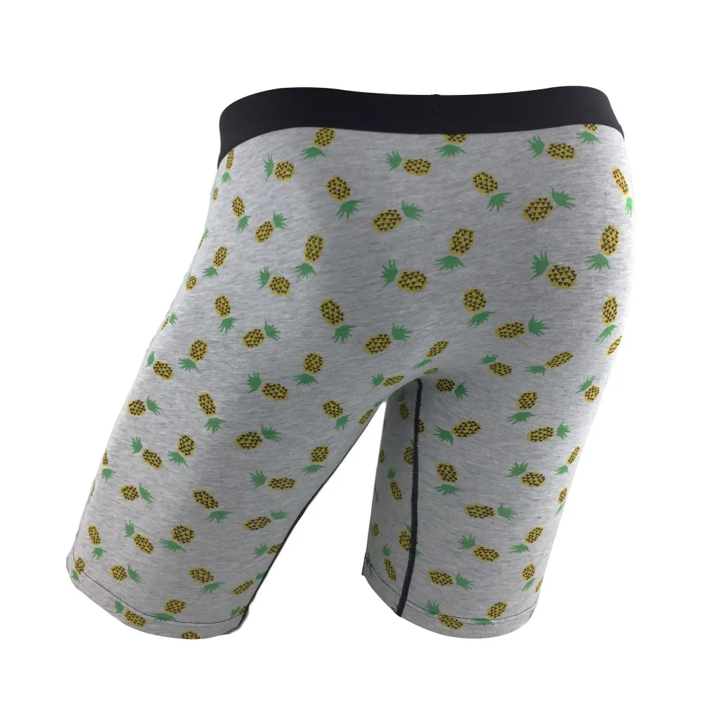 Повседневные хлопковые мужские боксеры с принтом ананаса нижнее белье длинными