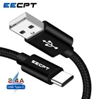 Зарядный кабель EECPT 2.4A Type-C, провод для быстрой зарядки и передачи данных, usb-кабель Type-C для Android, Xiaomi Redmi Note 7, Samsung S10, шнур для передачи данных