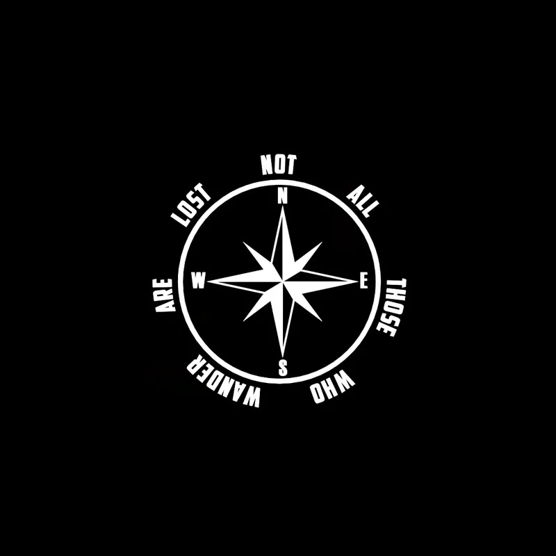 YJZT 14.8CM*14.8CM COMPASS &quotNot All Those Who Wander Are Lost&quot Vinyl Decal Car Sticker Window Black Silver C10-01152 | Автомобили